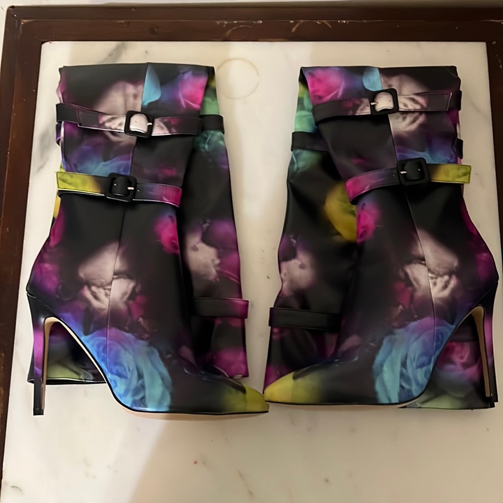 Multi Color Thigh High Boots Sz 10
